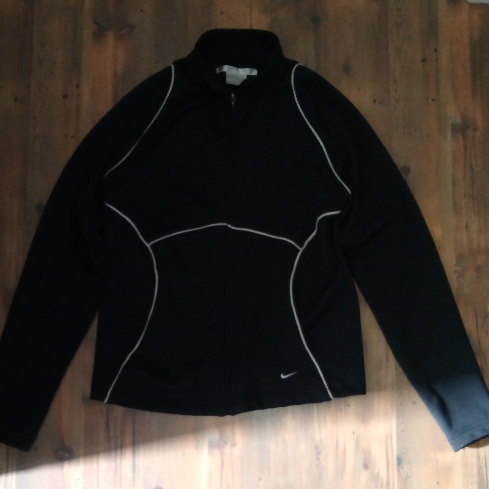 Nike Women's Black Golf Jacket with White Piping
